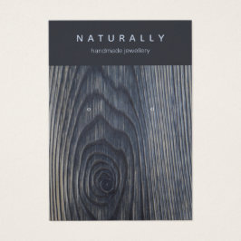 Rustige houten korrel met juwelen visitekaartje