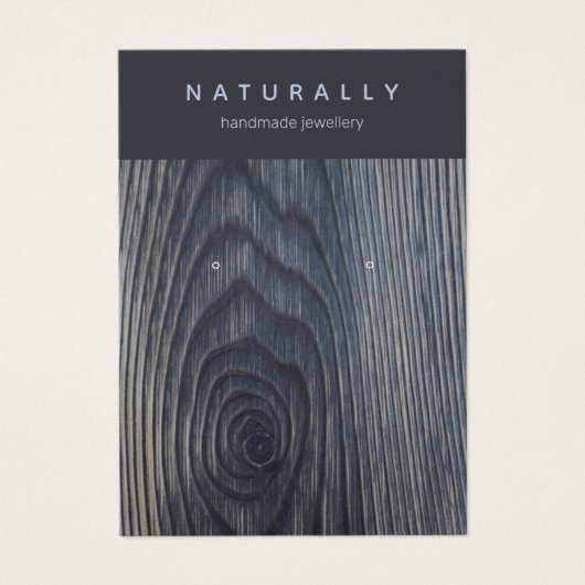 Rustige houten korrel met juwelen visitekaartje (Voorkant)