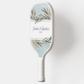 Rustige houten korrel Wedding Couple Name Custom Pickleball Paddle (Links)