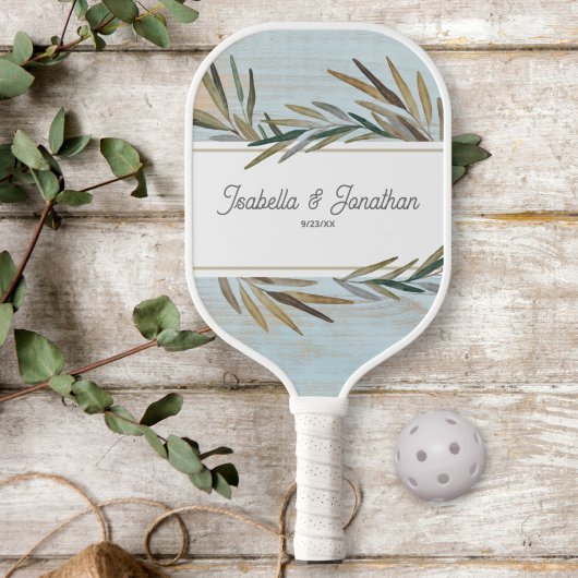 Rustige houten korrel Wedding Couple Name Custom Pickleball Paddle