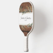 Rustige houten korrel Wedding Couple Name Custom Pickleball Paddle (Links)