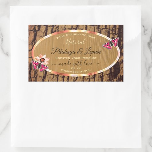 Rustige houten korrels Natuurlijke boomschors Prod Rechthoekige Sticker (Tas)