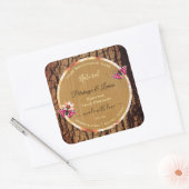 Rustige houten korrels Natuurlijke boomschors Prod Vierkante Sticker (Envelop)