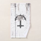 Rustige houten Kuststrand Anchor  Floral Bad Handdoek (Handdoek)