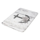 Rustige houten Kuststrand Anchor Floral Badmat (Gekanteld)