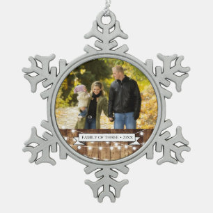 Rustige houten laarzen Nieuwe ouders Geschikt gezi Tin Sneeuwvlok Ornament