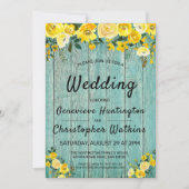 Rustige houten landgeel vezel buitenbruiloft kaart (Voorkant)