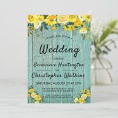 Rustige houten landgeel vezel buitenbruiloft kaart (Staand voorkant)