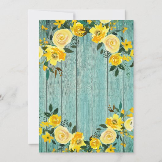 Rustige houten landgeel vezel buitenbruiloft kaart (Achterkant)