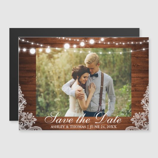 Rustige houten lantaarn Magnetisch sparen de Datum (Voorkant / Achterkant)