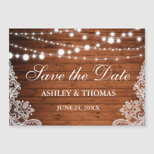 Rustige houten lantaarn Magnetisch sparen de Datum (Voorkant)