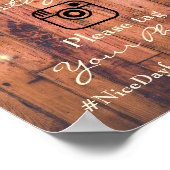 Rustige houten lantaarns instagram Weddenschap Poster (Hoek)