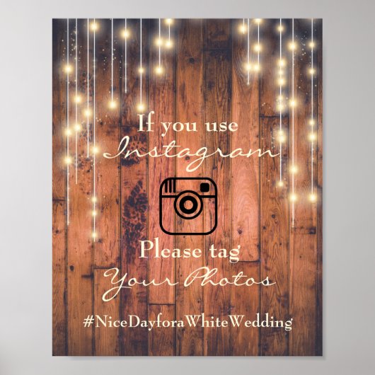 Rustige houten lantaarns instagram Weddenschap Poster (Voorkant)