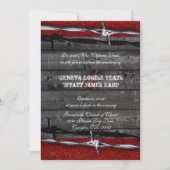 Rustige houten leder Barbed Wire Cowboy Wedding Kaart (Voorkant)