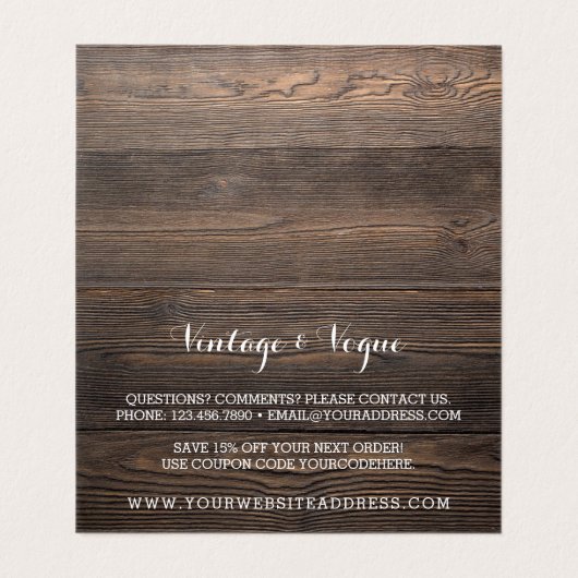 Rustige  houten legant country Boerderij Hartelijk Kaart (Binnenkant ongevouwen)