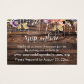 Rustige houten, lichte en Waterverf bloemen Visitekaartje (Voorkant)