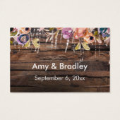 Rustige houten, lichte en Waterverf bloemen Visitekaartje (Achterkant)