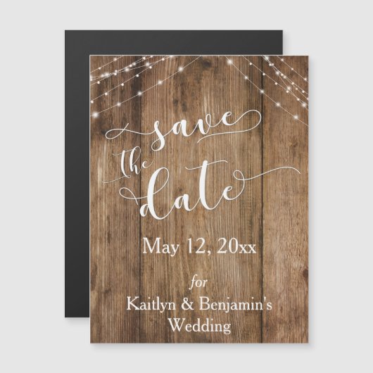 Rustige houten lichten Sparen de Datum Magnetische (Voorkant / Achterkant)