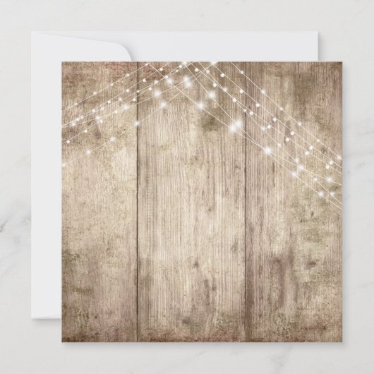 Rustige houten lichten We zagen Typografie, Ontvan Kaart (Achterkant)