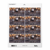 Rustige houten lights sterren Slankerend kerstfees Etiket (Full Sheet)