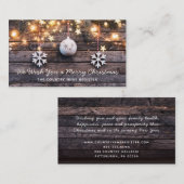 Rustige houten lights sterren Slankerend kerstfees Visitekaartje (Voorkant / Achterkant)