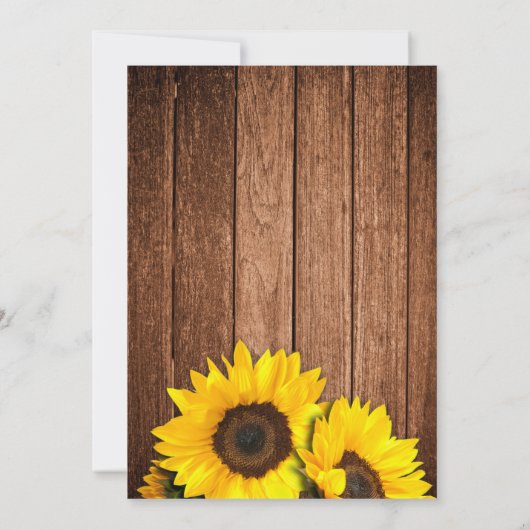 Rustige houten lights Zonnebloem Baby shower Kaart (Achterkant)