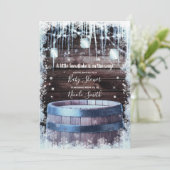 Rustige houten loop en licht WinterBaby shower Kaart (Staand voorkant)