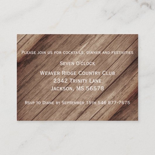 Rustige houten loop en witte flora - Ontvangst Informatiekaartje (Achterkant)