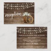 Rustige houten loop met witte bloemen - Ontvangst Informatiekaartje (Voorkant / Achterkant)