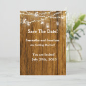 Rustige houten Mason Jar Hanging Lights sparen de  Kaart (Staand voorkant)