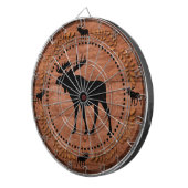 Rustige, houten moerascirkelplaat dartbord (Voorkant Rechts)