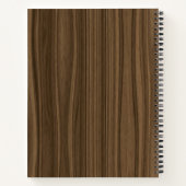 Rustige houten monogram Leaf Wedding Guest Book Notitieboek (Achterkant)