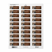 Rustige houten monogram naam foto bruiloft etiket (Full Sheet)
