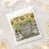 Rustige houten namen bruinbruin zonnebloem bedankzakje (Geknipt)