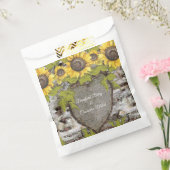 Rustige houten namen bruinbruin zonnebloem bedankzakje (Gezegeld)