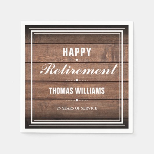Rustige houten panelen bij pensionering servet (Voorkant)