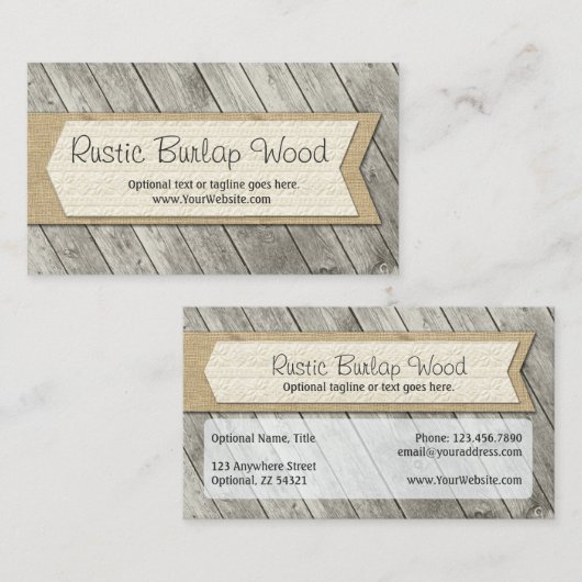 Rustige houten planken en Boerderij voor landoverl Visitekaartje (Voorkant / Achterkant)