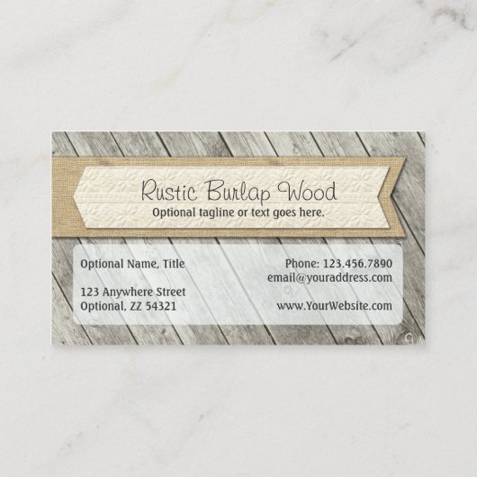 Rustige houten planken en Boerderij voor landoverl Visitekaartje (Achterkant)