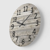 Rustige  houten planken grote zwarte cijfers grote klok (Hoek)