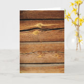 Rustige houten plankjes voor landschenkingen kaart (Gele Bloem)