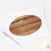 Rustige houten plankjes voor landschenkingen ovale sticker (Envelop)