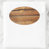 Rustige houten plankjes voor landschenkingen ovale sticker (Tas)