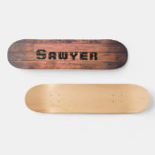 Rustige houten platen verdieping, gepersonaliseerd persoonlijk skateboard (Horizontaal)