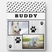 Rustige houten pootdruk 2-pet dog fotocollage fotoplaat (Voorkant)