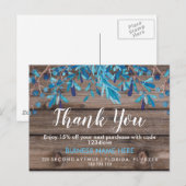 Rustige houten rand Business Hartelijk dank Aankondigingskaart (Voorkant / Achterkant)