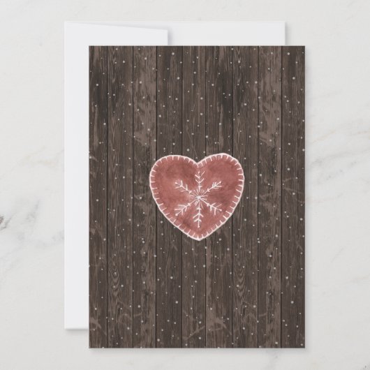 Rustige houten sterren en hartenrepetitie Dinner Kaart (Achterkant)