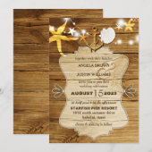 Rustige houten strand Nautical Wedding Kaart (Voorkant / Achterkant)