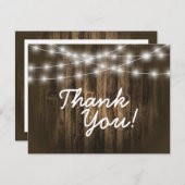 Rustige houten strijklichten Dank u Notitiekaart Notitiekaartje (Voorkant / Achterkant)