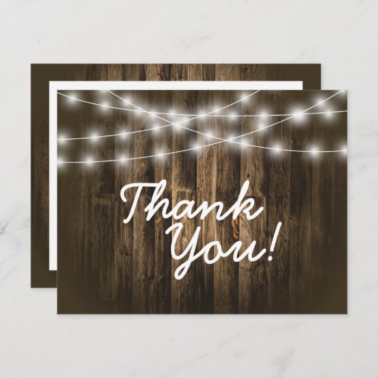 Rustige houten strijklichten Dank u Notitiekaart Notitiekaartje (Voorkant / Achterkant)