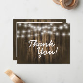 Rustige houten strijklichten Dank u Notitiekaart Notitiekaartje (Voorkant / Achterkant in situ)